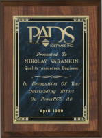 In Recognition of Your Outstanding Effort on PowerPCB 3.0, April 1999